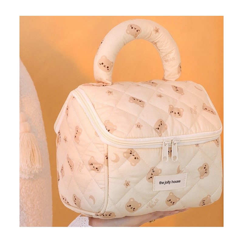 Kosmetyczka rozkładana elegancka kuferek pikowana BEAR KS131K - obrazek 3