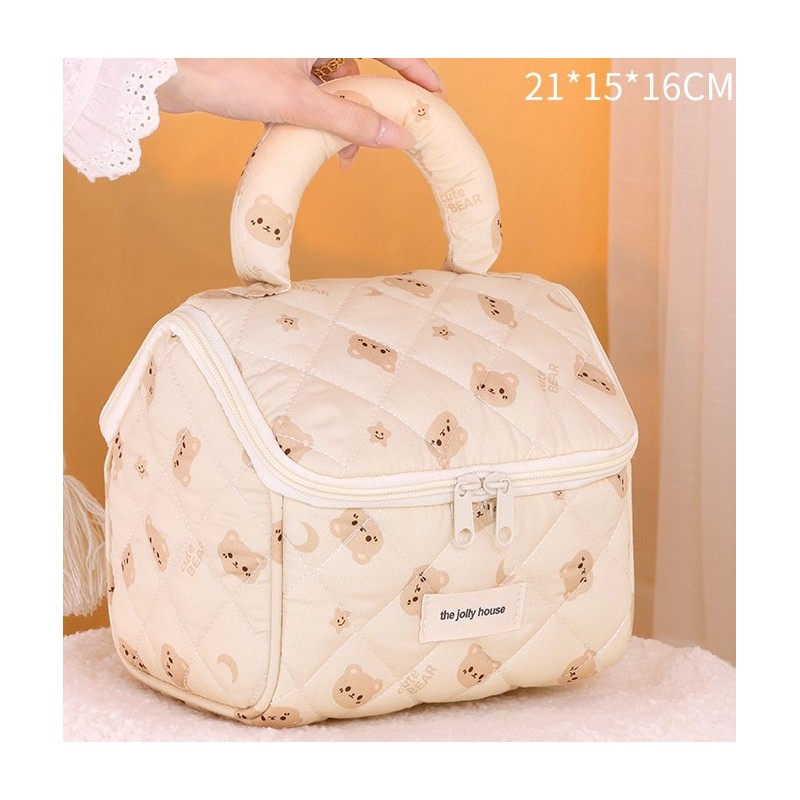 Kosmetyczka rozkładana elegancka kuferek pikowana BEAR KS131K - obrazek 5