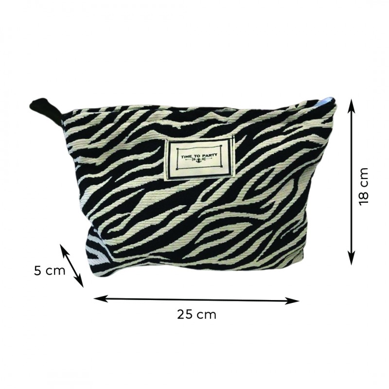 Kosmetyczka jednokomorowa zeberka czarno biała 25 x 5 x18 cm KS116 - obrazek 5