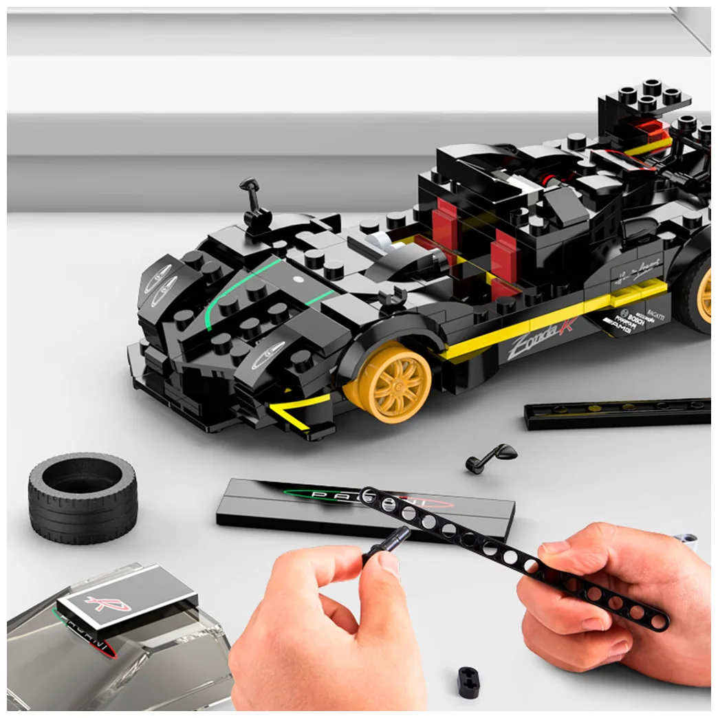 Samochód Rastar 93900-B Pagani Zonda R 1:28 klocki 387el. - obrazek 6