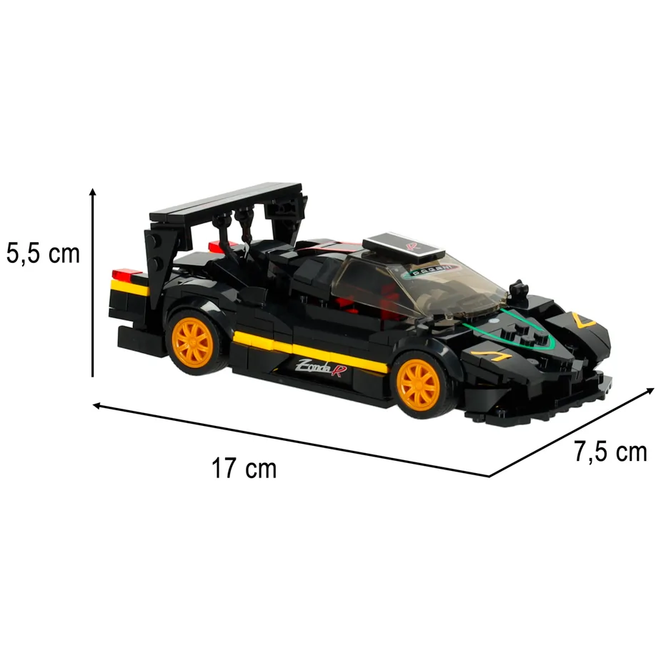 Samochód Rastar 93900-B Pagani Zonda R 1:28 klocki 387el. - obrazek 7