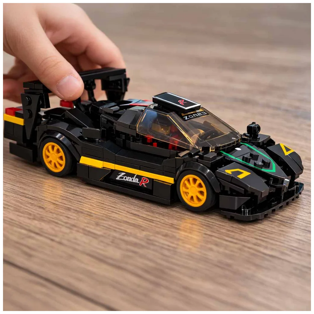Samochód Rastar 93900-B Pagani Zonda R 1:28 klocki 387el. - obrazek 9