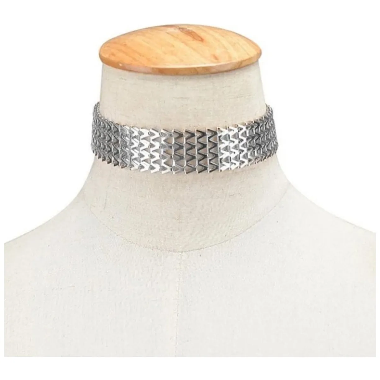 Naszyjnik kolia choker lśniący srebro N361S