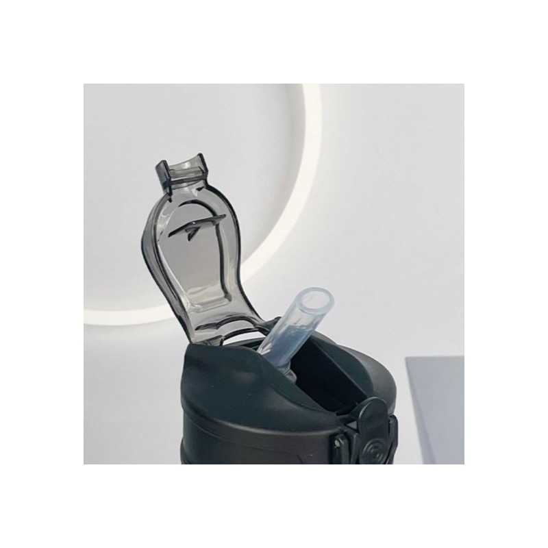 Butelka na wodę, sportowy bidon matowy 750ML czarny ECARLA SPORTS BD48 - obrazek 4