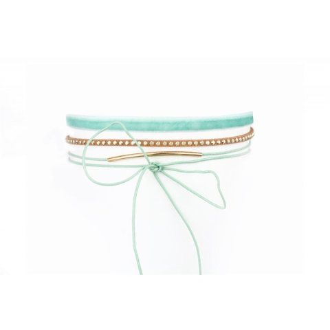 NASZYJNIK CHOKER PASTEL - NIEBIESKI N524N