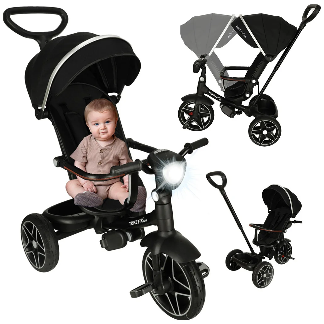 Rowerek trójkołowy TRIKE FIX Elite 2w1 rower spacerówka 6w1 czarny - obrazek 13