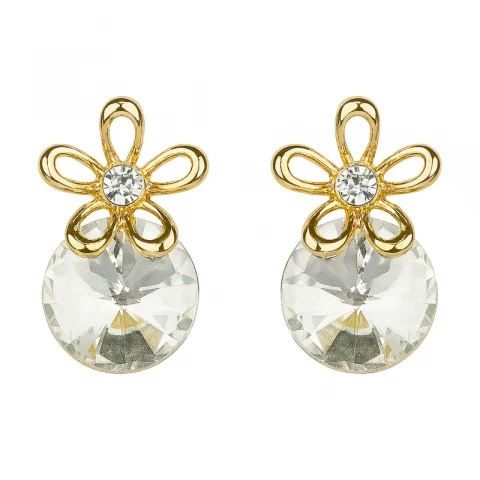 Kolczyki delikatne KWIAT cyrkonia, sztyft K156B