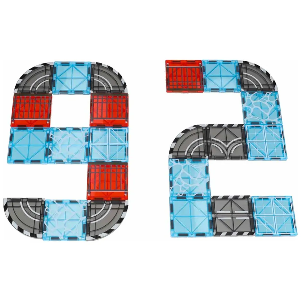 Klocki magnetyczne 3D zestaw konstrukcyjny miasto z autkami 91 szt. - obrazek 11