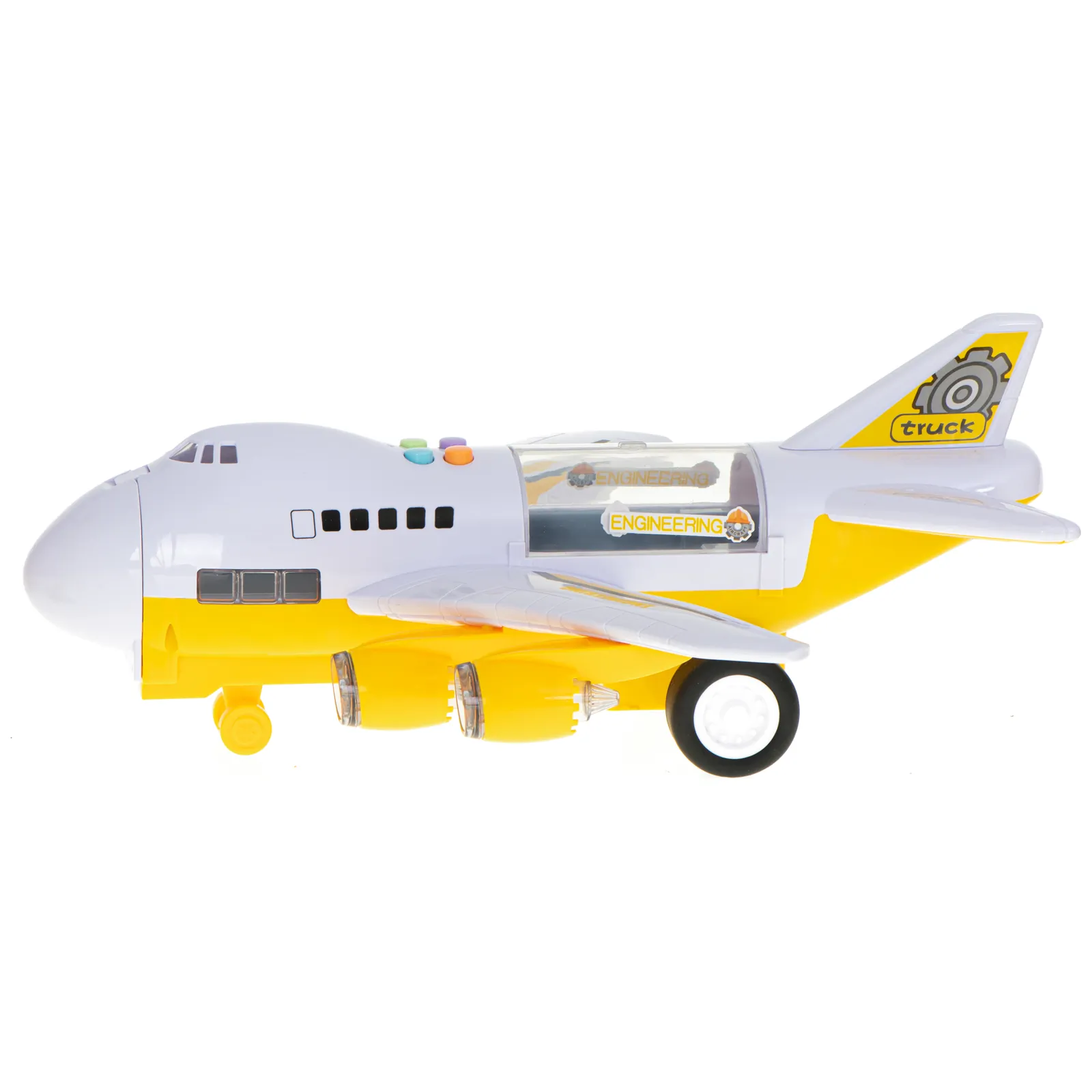 Samolot transporter z 6 maszynami budowlanymi - LED, otwierany, rampa - obrazek 4