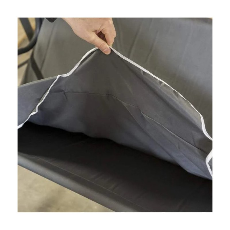 Huśtawka ogrodowa 3-osobowa z baldachimem i 2 poduszkami, czarna HO01CZ - obrazek 6