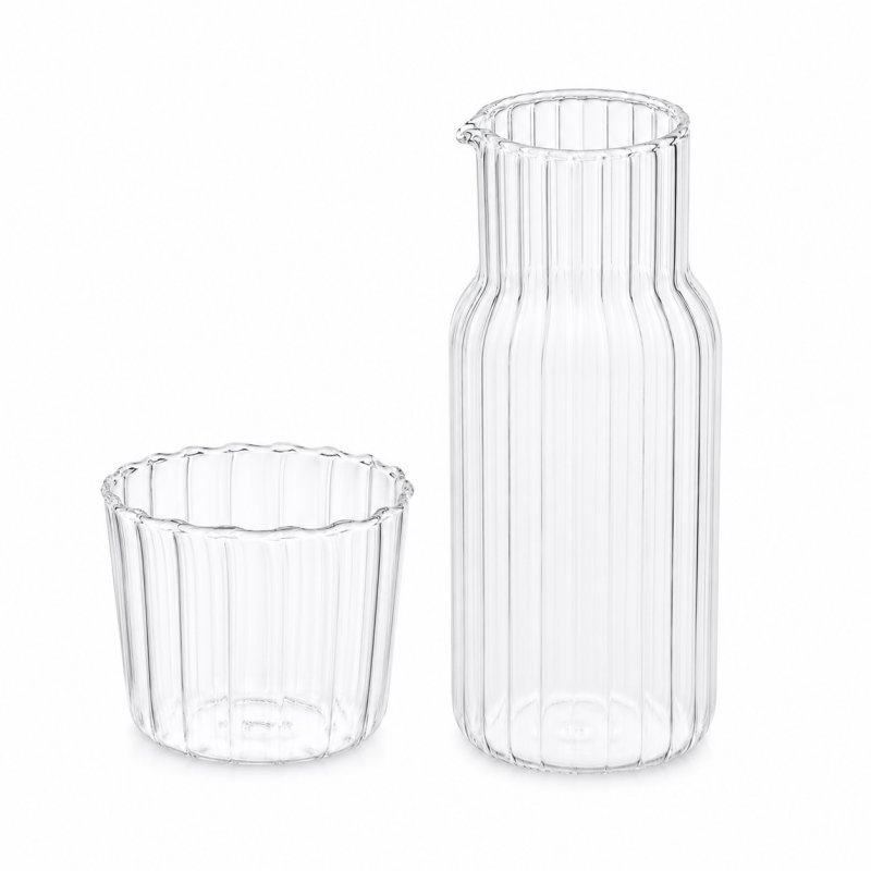 Karafka z falowanymi ściankami 510ml i pokrywką- szklanką 220 ml KARR02 - obrazek 5