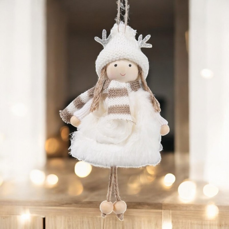 ANIOŁ ŚWIĄTECZNY BOŻE NARODZENIE Z PLUSZU BIAŁY ASN12B - obrazek 2