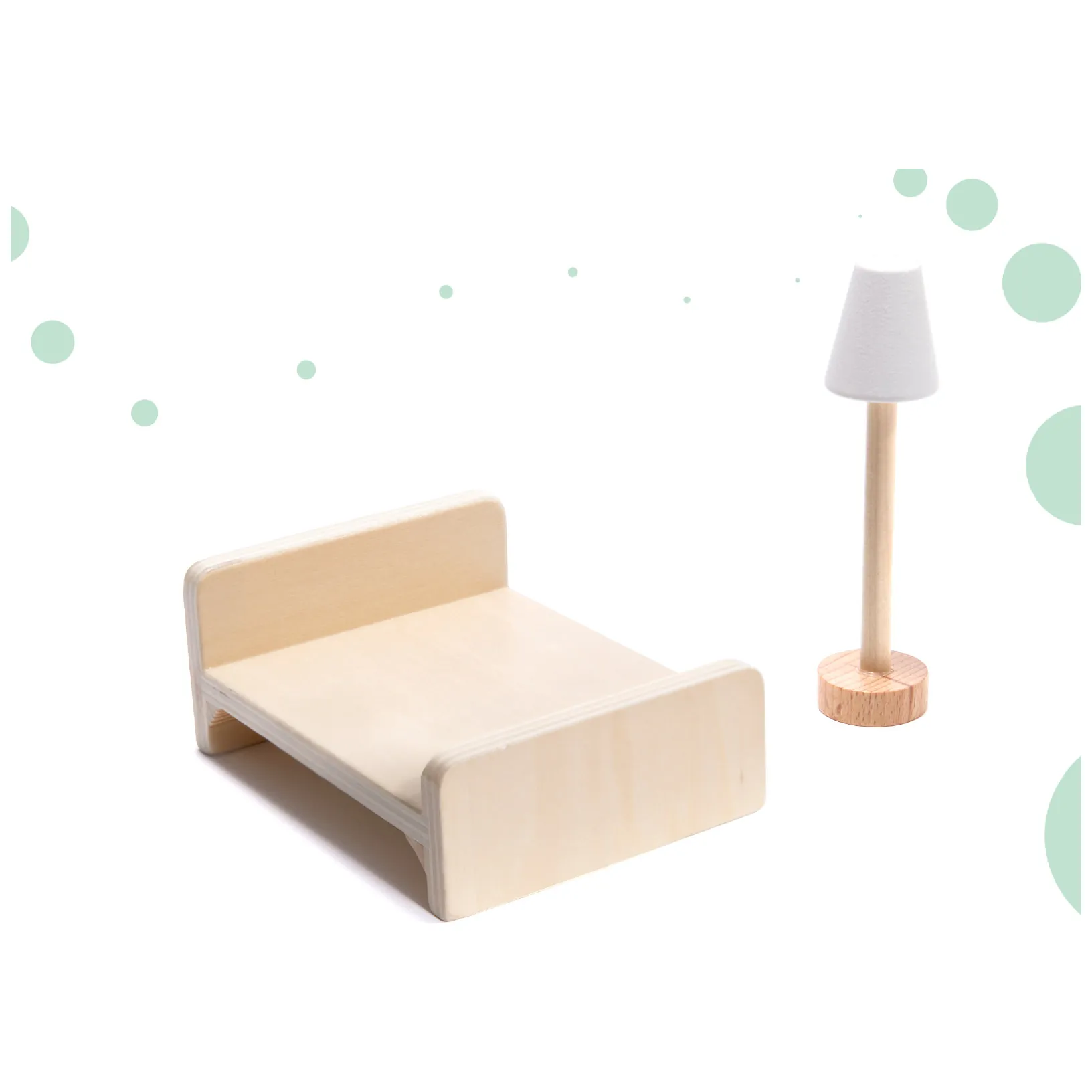 Drewniany domek dla lalek boho 3-piętrowy z oświetleniem LED 78 cm - obrazek 14