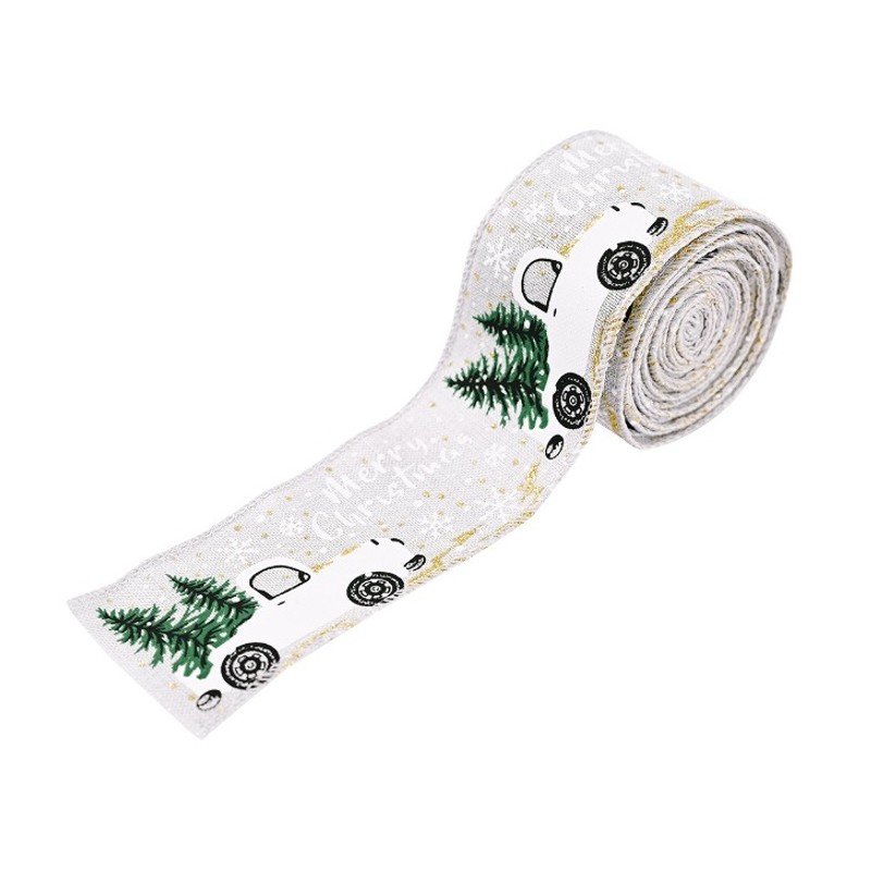 Taśma świąteczna, wstążka do kokard na prezent Boże Narodzenie 5cm x 5m KSN72 - obrazek 4