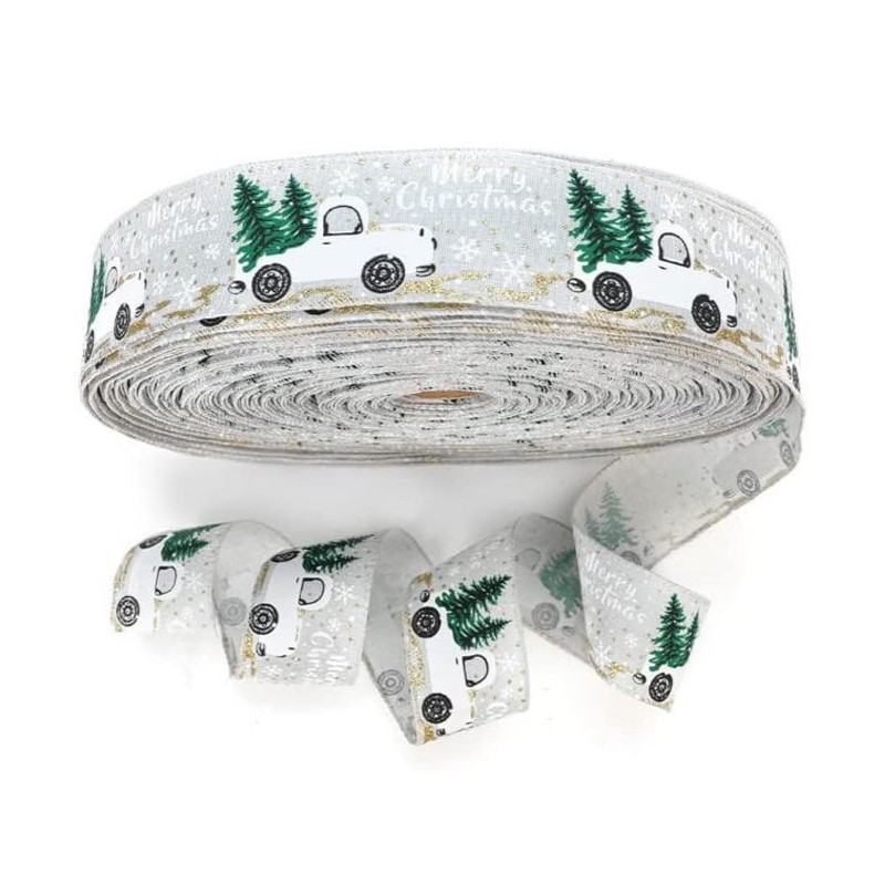 Taśma świąteczna, wstążka do kokard na prezent Boże Narodzenie 5cm x 5m KSN72 - obrazek 6