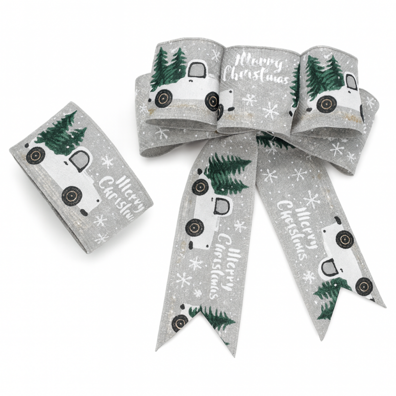 Taśma świąteczna, wstążka do kokard na prezent Boże Narodzenie 5cm x 5m KSN72