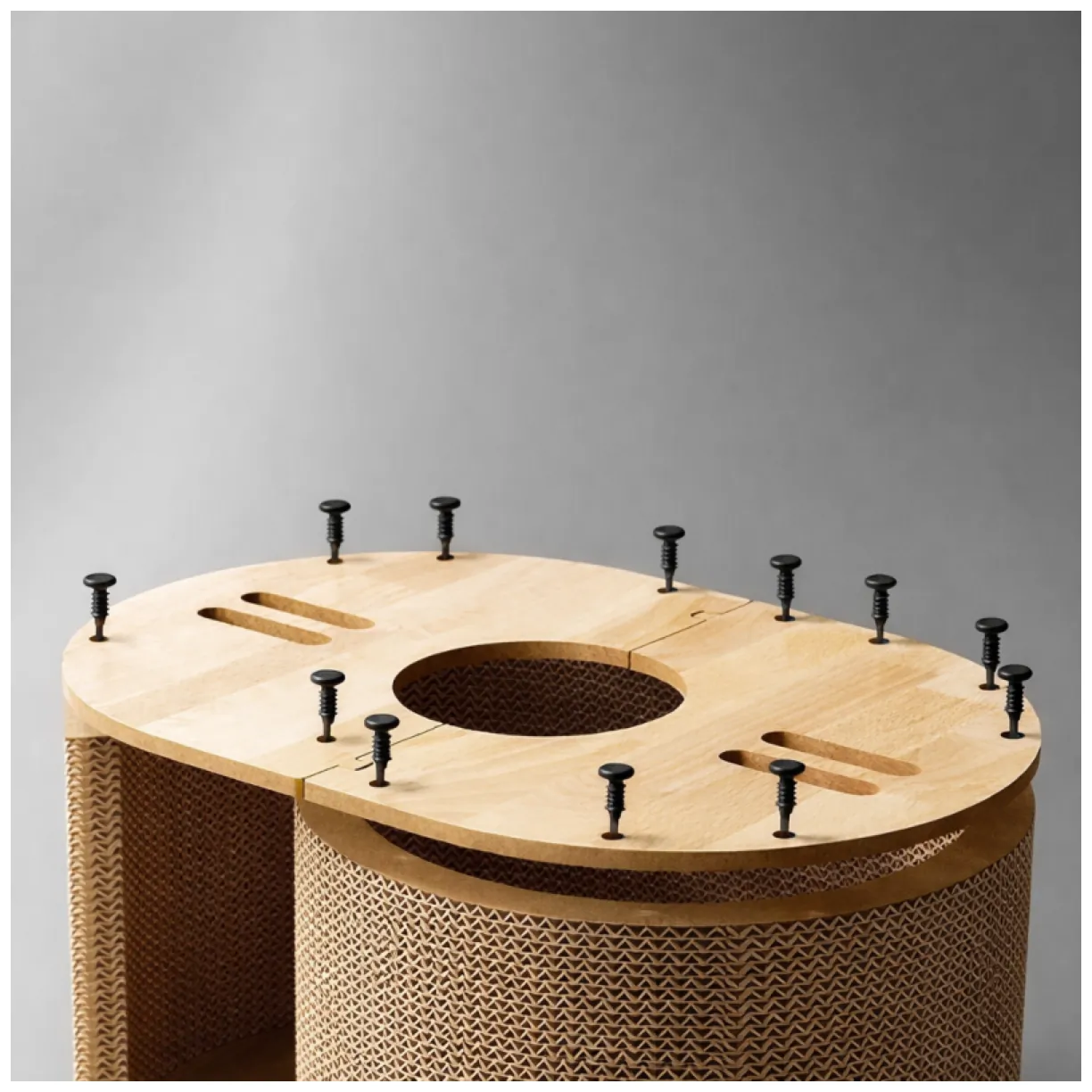 Tekturowy drapak dla kota, budka, domek, legowisko - 57 x 39,5 x 25 cm - obrazek 4