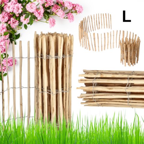 Płotek ogrodowy LESZCZYNOWY, obrzeża łupanka długość 5m, wys. 100cm OA04WZ2