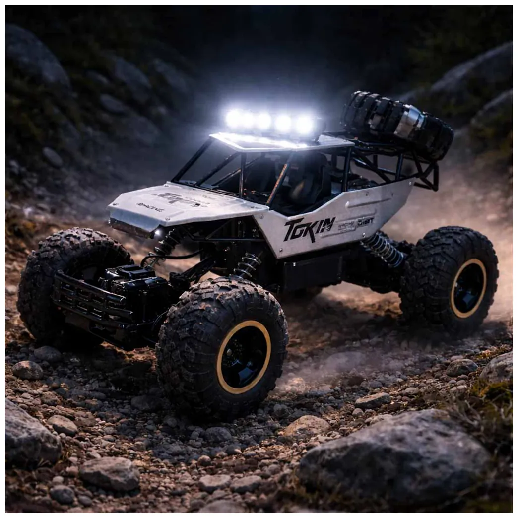 Zdalnie sterowany samochód terenowy RC Rock Crawler 4x4 metal 1:12 srebrny - obrazek 14