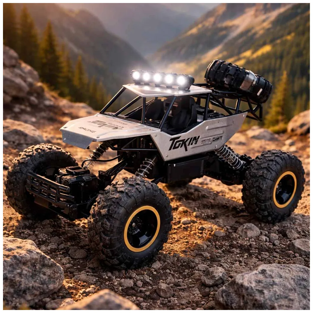 Zdalnie sterowany samochód terenowy RC Rock Crawler 4x4 metal 1:12 srebrny - obrazek 15