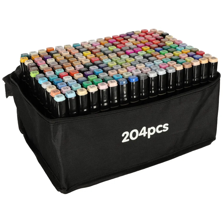 Zestaw 204 dwustronnych markerów alkoholowych w etui z podstawką do rysowania - obrazek 7
