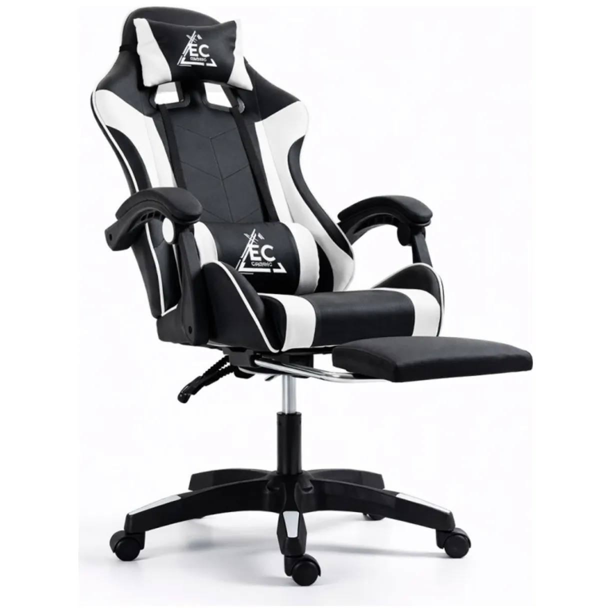 Fotel gamingowy obrotowy z podnóżkiem EC GAMING masażer - obrazek 2