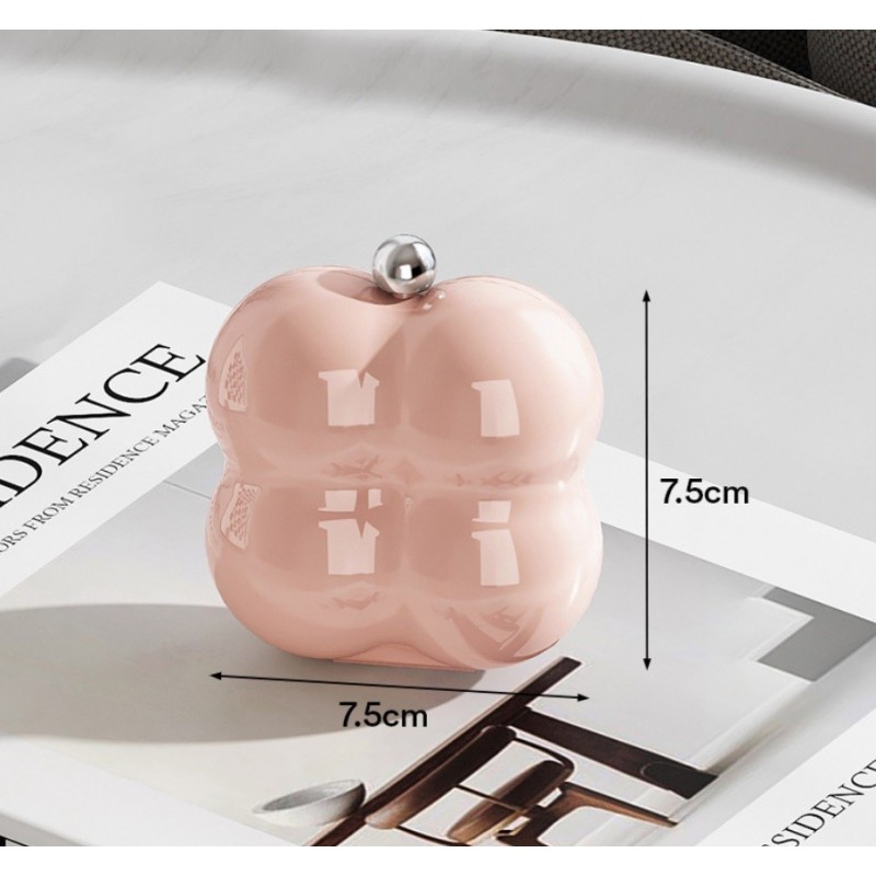 Kuferek etui organzier przenośna szkatułka na biżuterię kremowa PD156R - obrazek 2