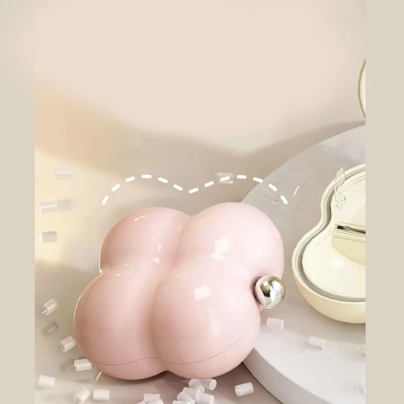 Kuferek etui organzier przenośna szkatułka na biżuterię kremowa PD156R - obrazek 6