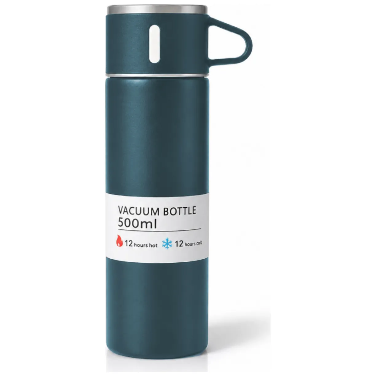 TERMOS turystyczny z kubkiem, szczelny, stal nierdzewna granatowy 500ml - obrazek 10