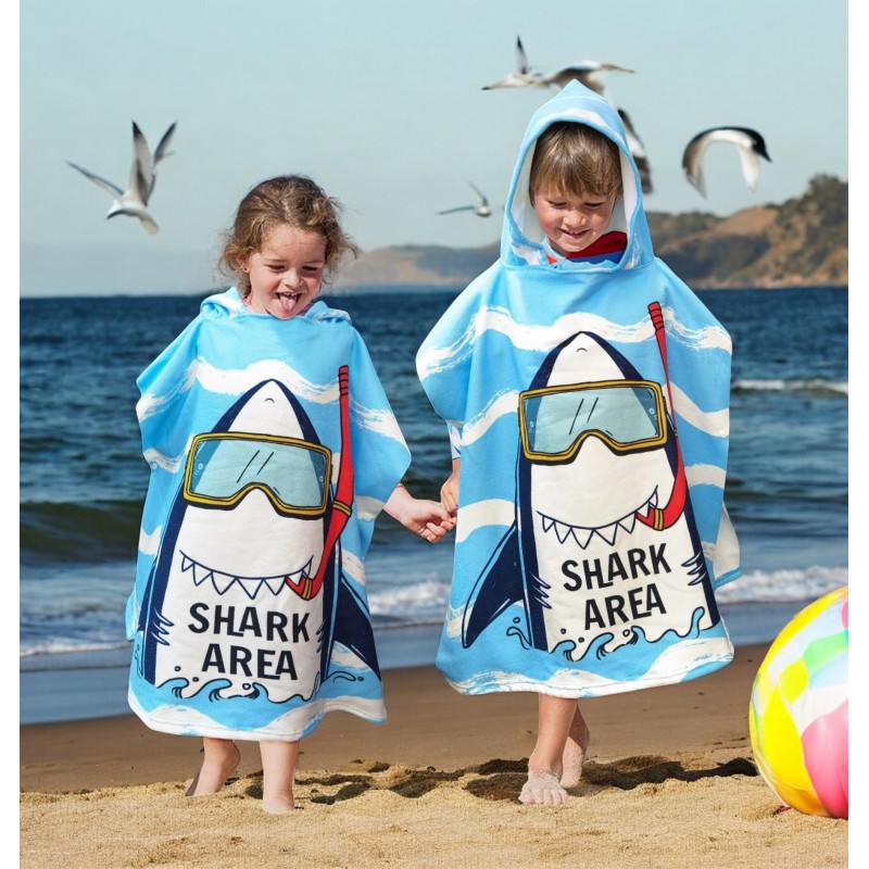 RĘCZNIK PLAŻOWY Peleryna dziecięca SHARK AREA 60 x 60cm PEL02WZ3 - obrazek 3