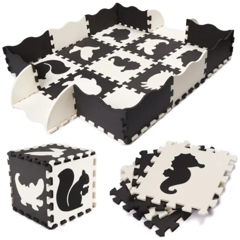 Mata edukacyjna piankowa puzzle 114 x 114 x 1 cm czarna 25 elementów