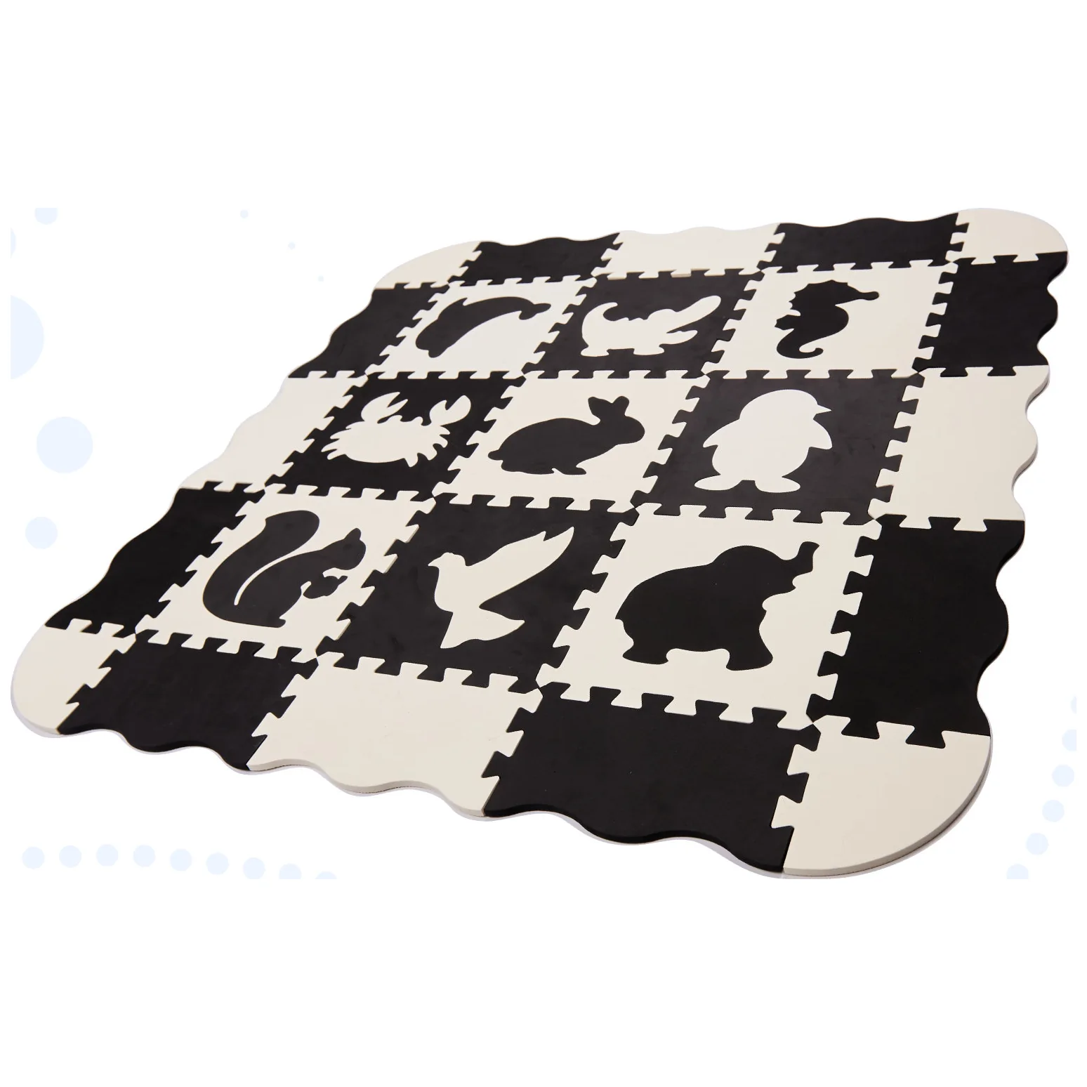 Miękka mata piankowa puzzle czarna edukacyjna 25 elementów dla dzieci - obrazek 8