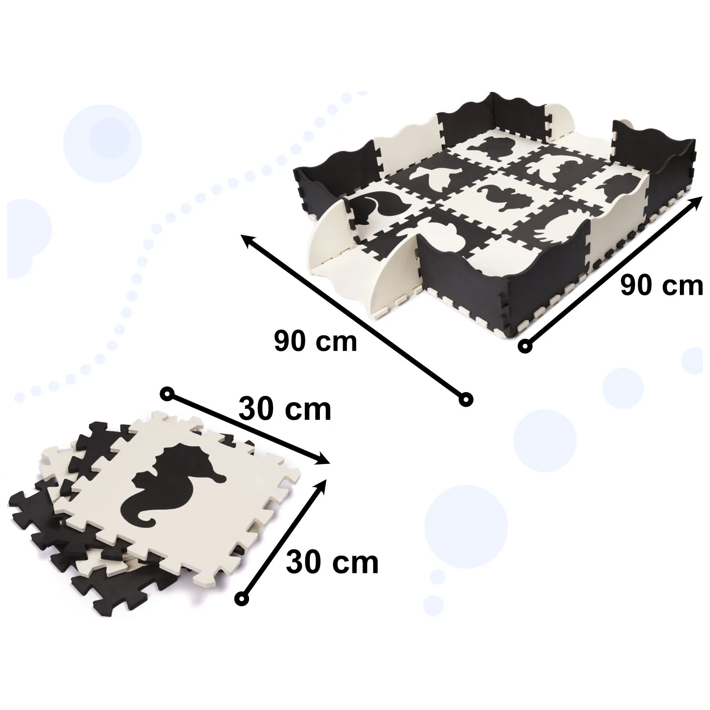 Miękka mata piankowa puzzle czarna edukacyjna 25 elementów dla dzieci - obrazek 9