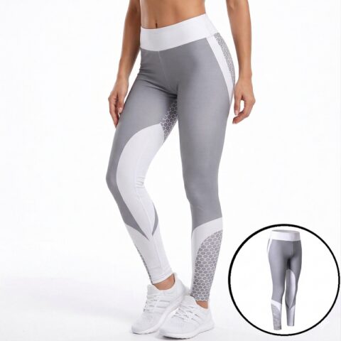 Sportowe Legginsy Fitness Trening Szare S LEG21S