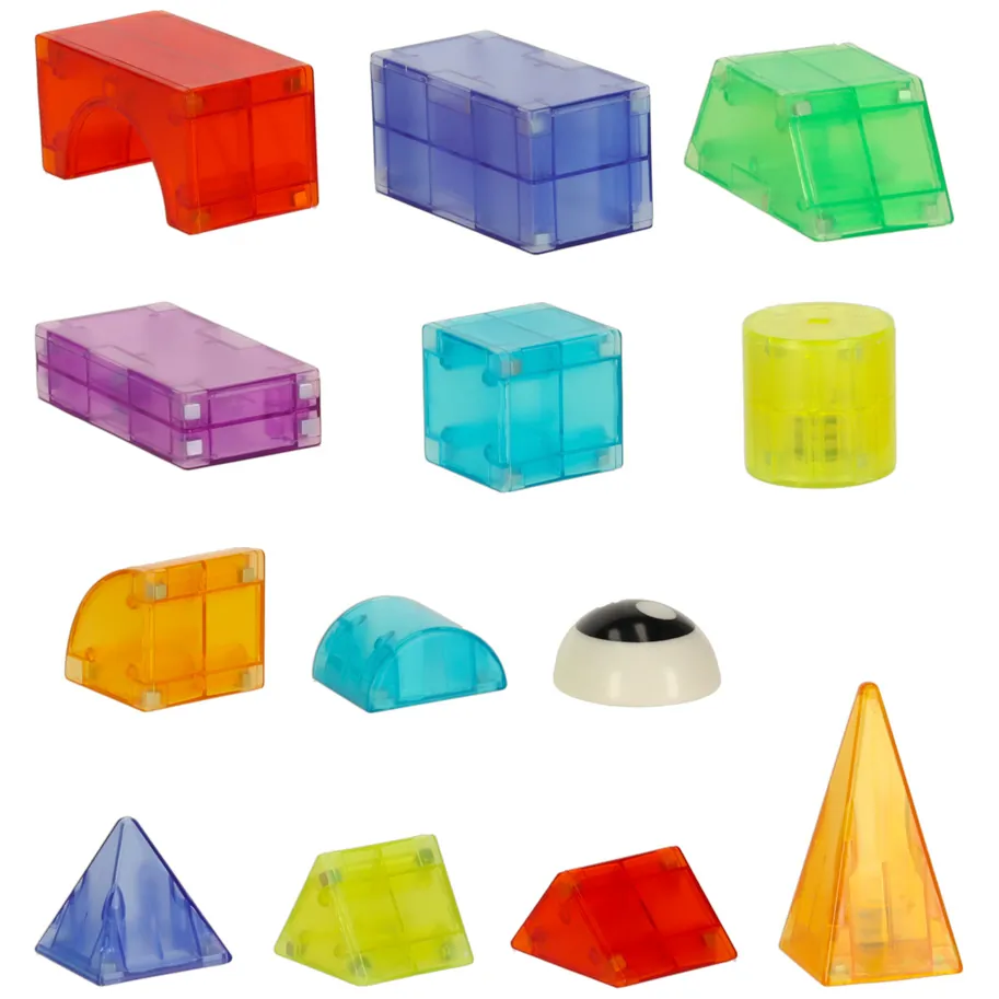 Klocki magnetyczne świecące konstrukcyjne 3D 64 el. dla dzieci - obrazek 6