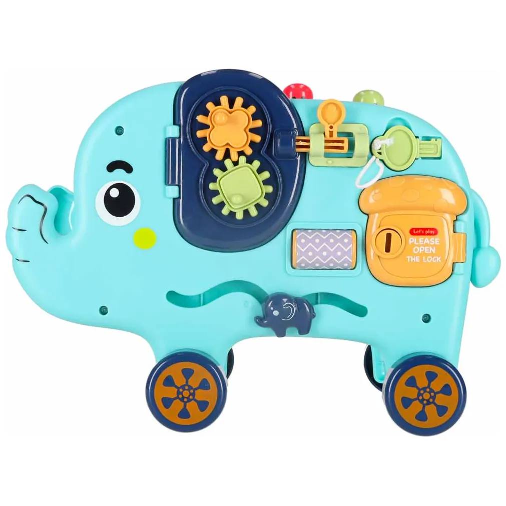 Słonik interaktywny Montessori wbijak sorter klocki młotek edukacyjny 26cm - obrazek 11