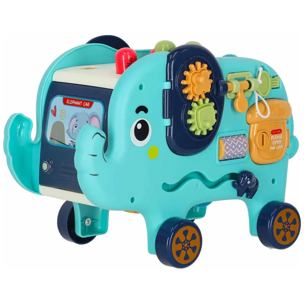 Słonik interaktywny Montessori wbijak sorter klocki młotek edukacyjny 26cm - obrazek 4