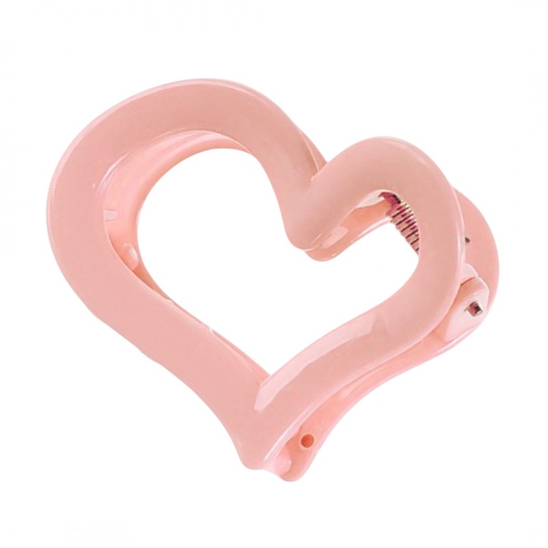 Spinka klamra do włosów XL serce różowe 6,5x6cm SP364R - obrazek 2