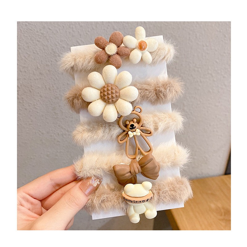 Zestaw frotek gumek do włosów 5w1 na plakietce PUCHATE GUM174 - obrazek 2