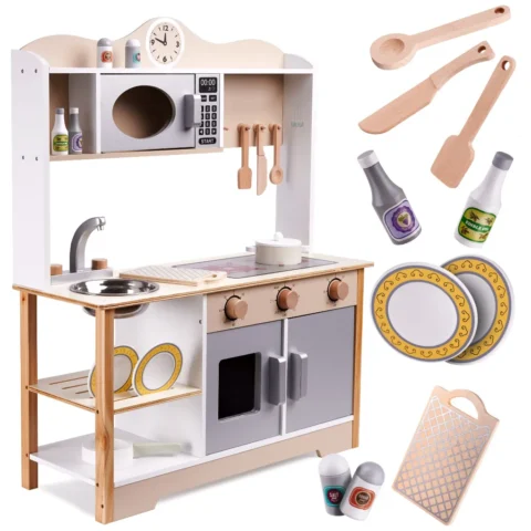 Kuchnia dla dzieci drewniana MDF LULILO KUKETO akcesoria 85cm