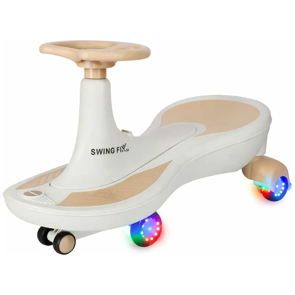 Jeździk grawitacyjny z muzyką i świecącymi kołami LED - beżowy, 76 cm - obrazek 12