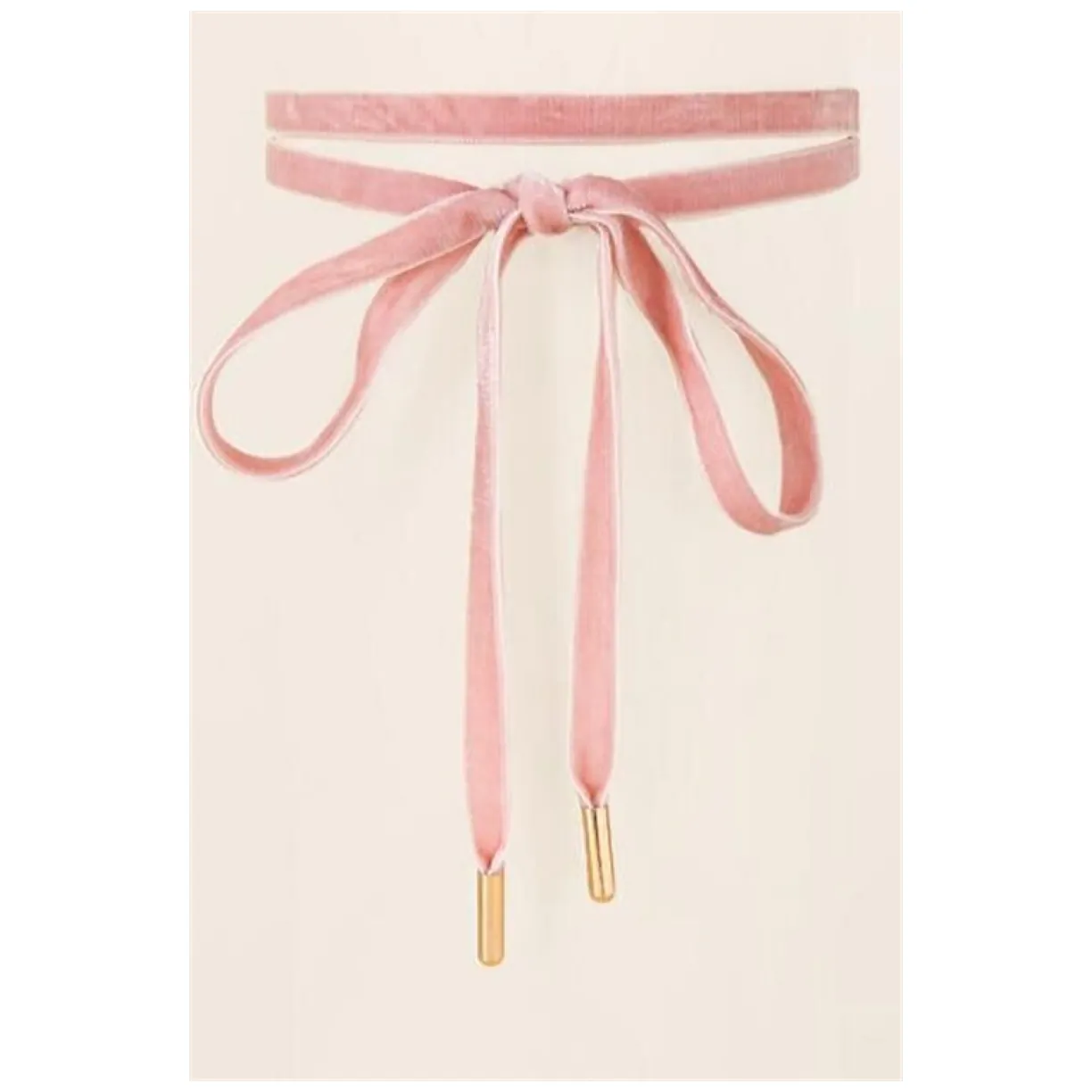 NASZYJNIK CHOKER VELVET - RÓŻOWY N484R - obrazek 2