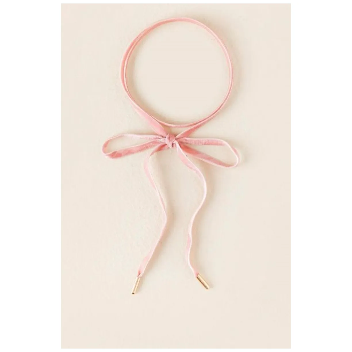 NASZYJNIK CHOKER VELVET - RÓŻOWY N484R - obrazek 3