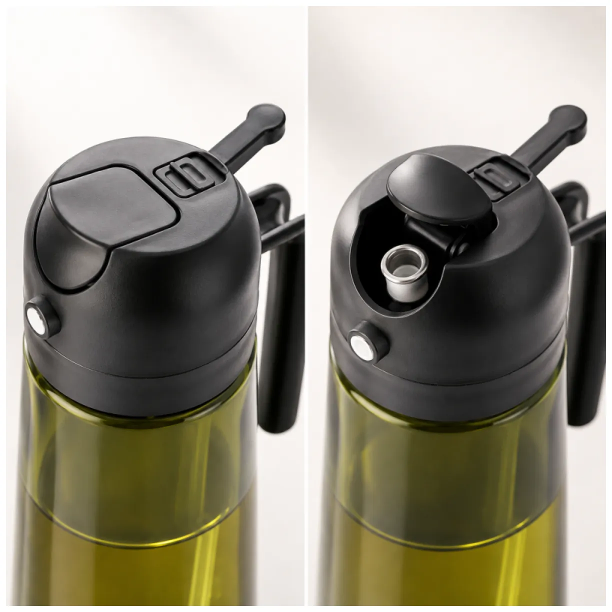 Szklana butelka spray do oliwy i oleju, zielony dozownik rozpylacz 470 ml - obrazek 4