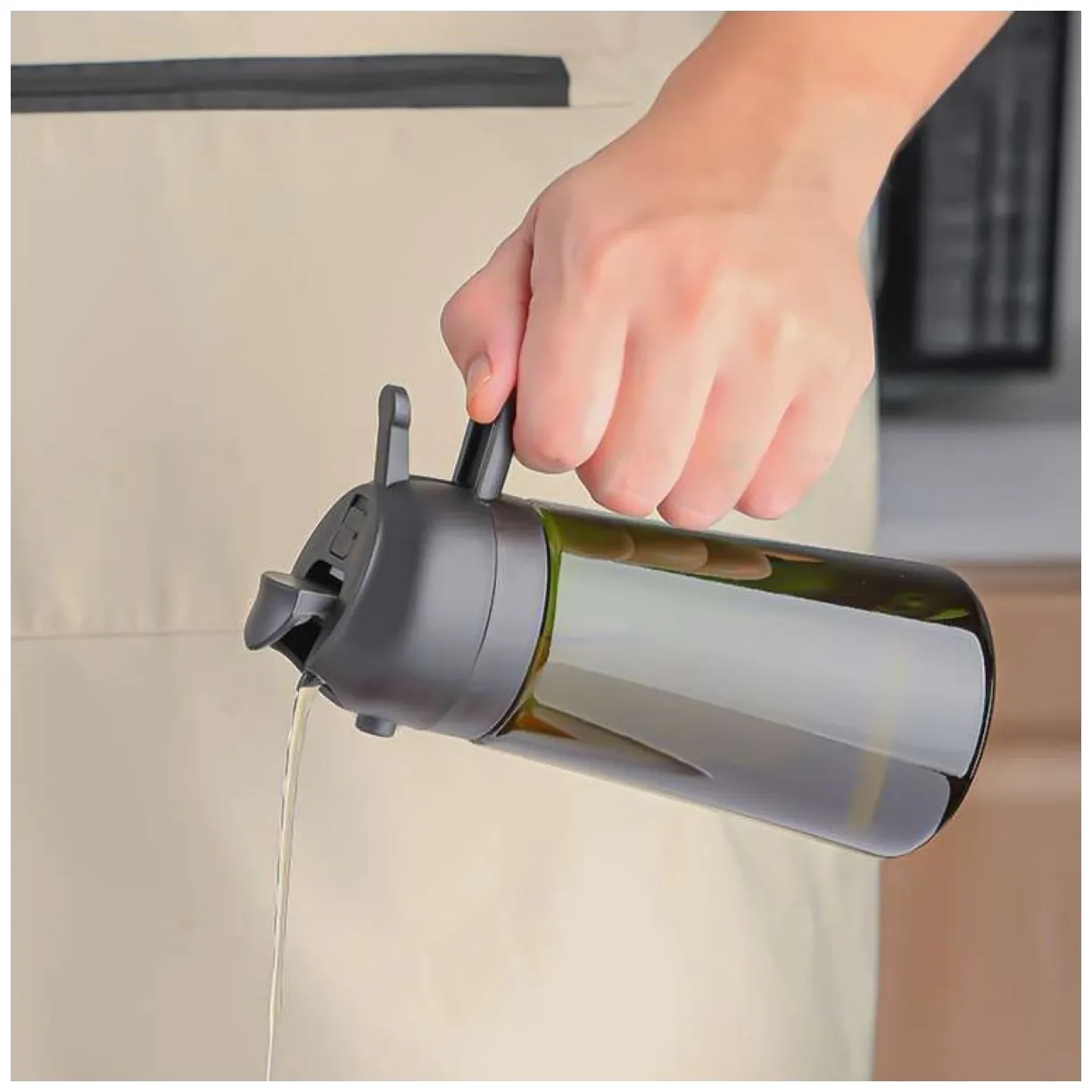 Szklana butelka spray do oliwy i oleju, zielony dozownik rozpylacz 470 ml - obrazek 7