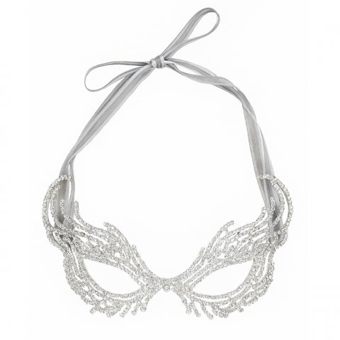 Biżuteryjna maska karnawałowa z kryształkami, cyrkoniami MS3