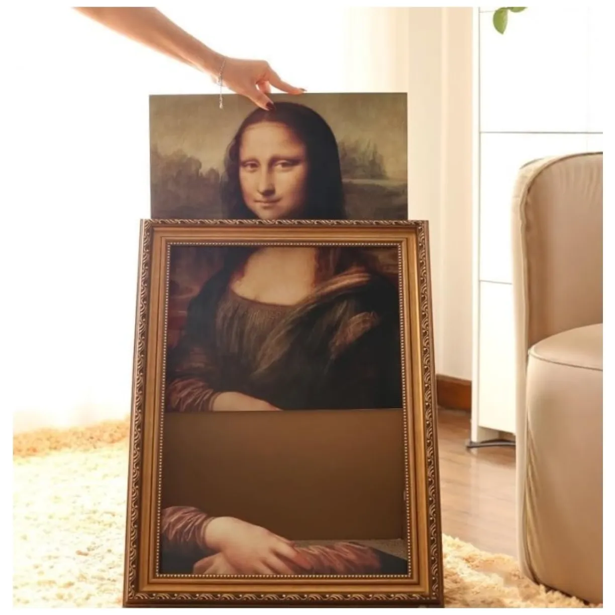 Drapak domek DLA KOTA - obraz ramka Mona Lisa, legowisko - obrazek 4