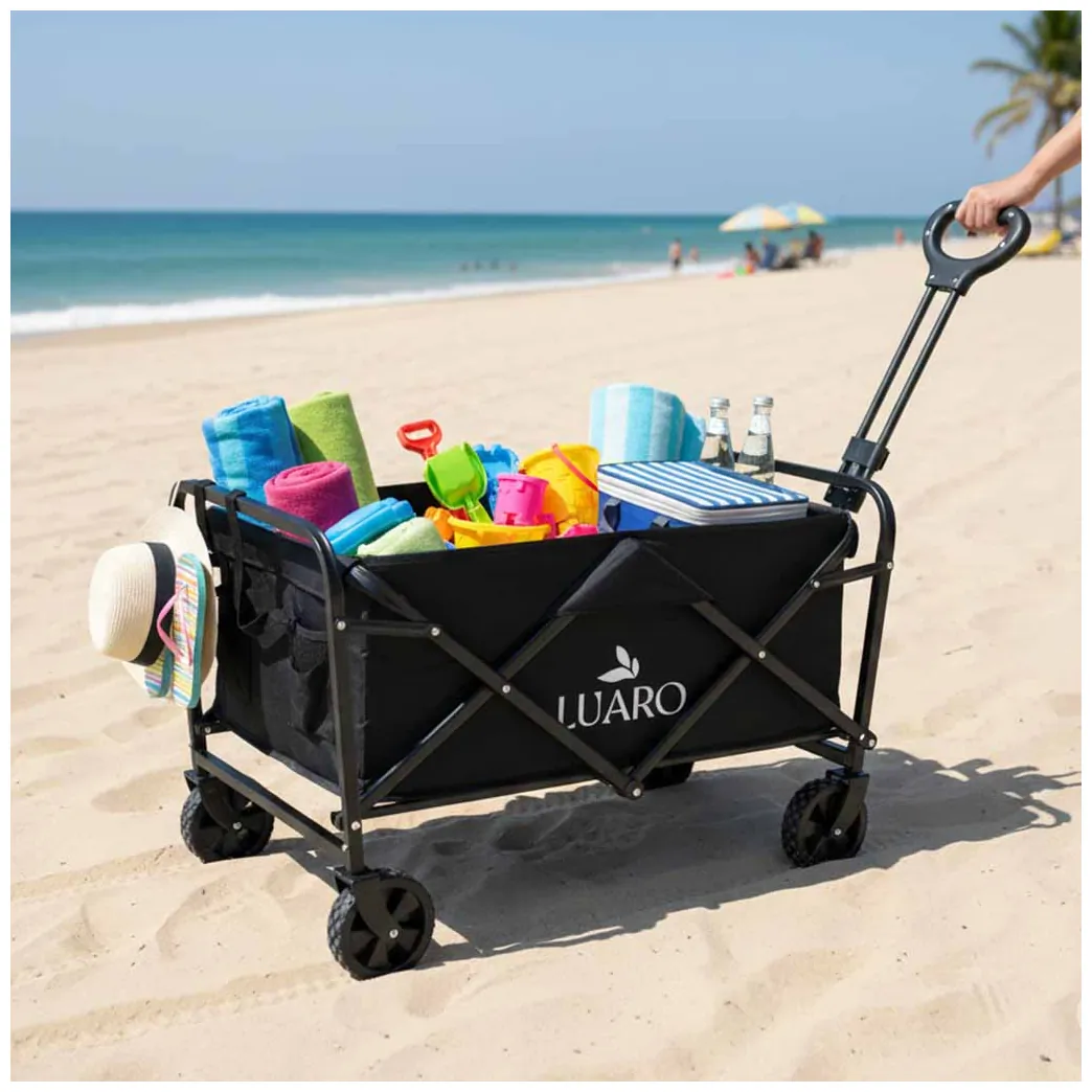Wózek transportowy LUARO na zakupy plażowy składany 100l - obrazek 9