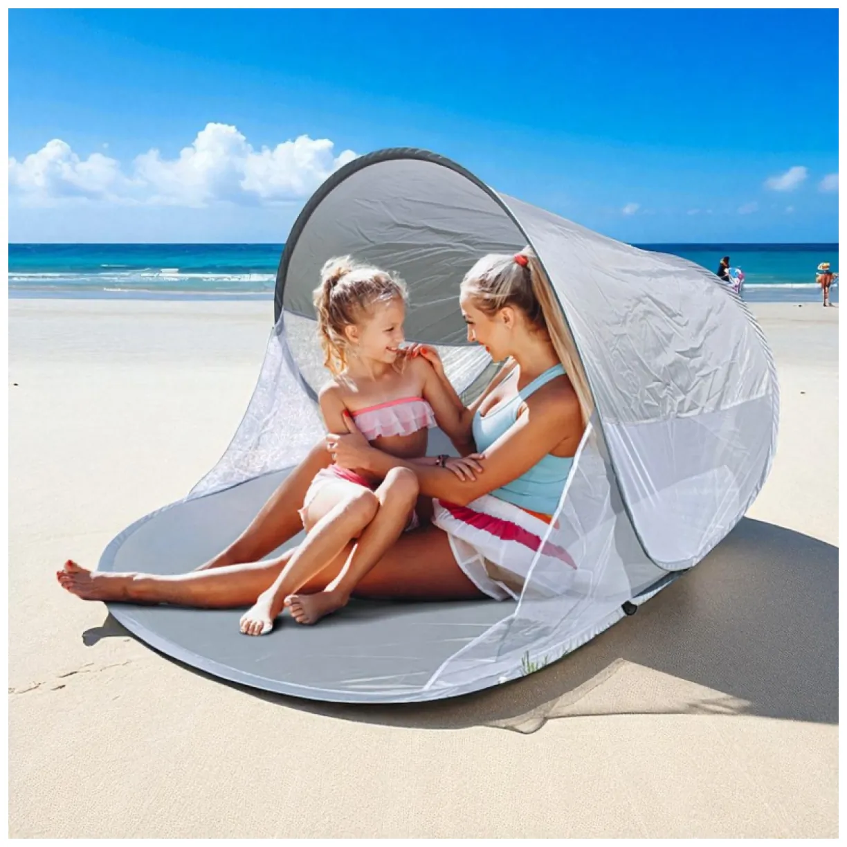 Namiot plażowy, przewiewny parawan, składany w pokrowcu 200x120cm AR15SZ - obrazek 2