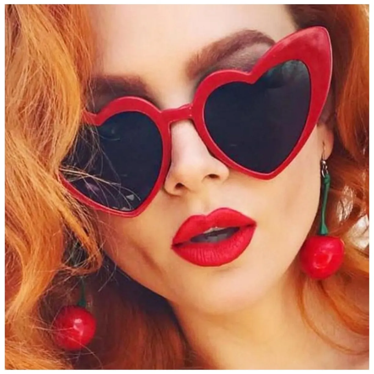 Okulary przeciwsłoneczne HEART RED - obrazek 2